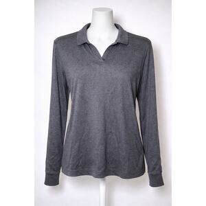 Cuddl Duds A698462 Seriously‎ Soft Collared Pullover Gray [L]